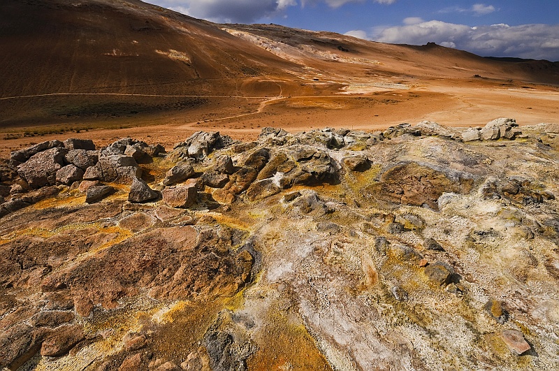 ABC_5635.jpg - La terre du site de Hverar�nd est color�e par les d�p�ts des multiples �manations.