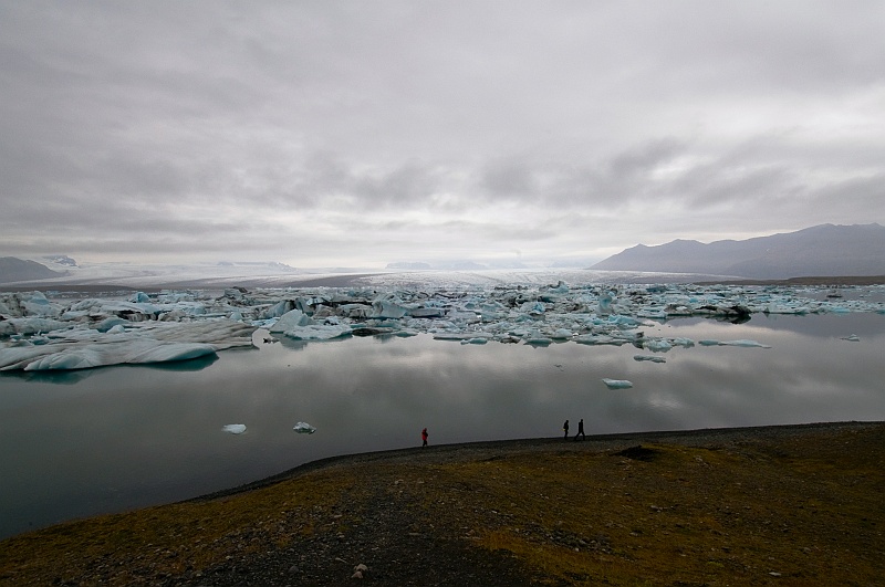 ABC_6173.jpg - Sur fond de glaciers, ce lac jonch d'icebergs mrite sa renomme et constitue l'un des sommets d'un voyage en Islande. C'est le plus beau lac de ce type, tant par le nombre et la varit d'icebergs que par le majestueux dcor qui l'entoure.